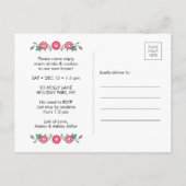 引っ越しましたホリデー引っ越し祝いパーティーパーティー写真 案内ポストカード (裏面)