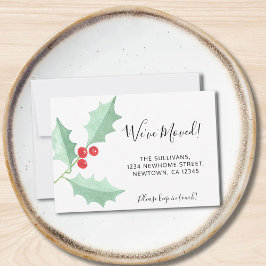 引っ越しましたホリー移動案内ミニカード ノートカード