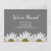 引っ越しましたホワイトデイジー素朴グレーニューホーム 案内ポストカード (正面)