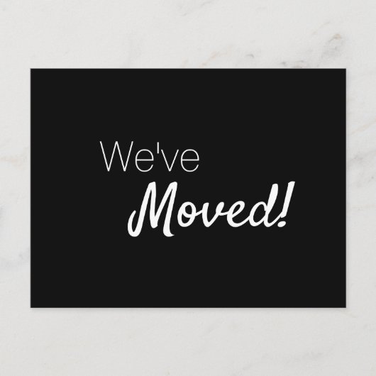 引っ越しましたホームモダンタイポグラフィカスタムアナウンス 案内ポストカード (正面)