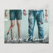 引っ越しましたホームモダンタイポグラフィカスタム写真 案内ポストカード (正面)