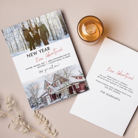 引っ越しましたホーム新年の冒険の移動 案内状