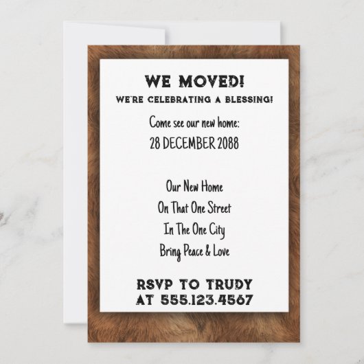 引っ越しましたホーム賛美ズニューハウスウォーミングパーティー 招待状 (正面)