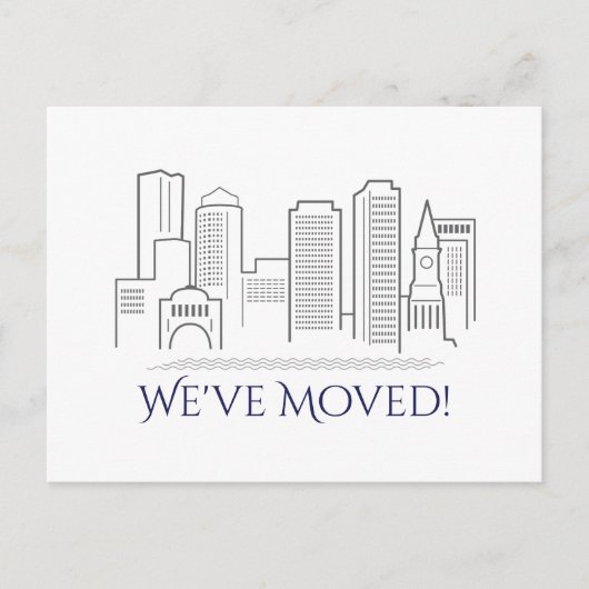 引っ越しましたボストンシティスカイライン 案内ポストカード (正面)