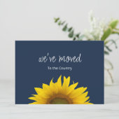 引っ越しましたボタニカルサンフラワーネイビーブルームービング 案内状 (スタンド正面)