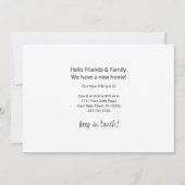 引っ越しましたボタニカルサンフラワーネイビーブルームービング 案内状 (裏面)