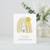 引っ越しましたボホイエローレインボーアナウンスメント ポストカード (スタンド正面)