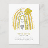 引っ越しましたボホイエローレインボーアナウンスメント ポストカード (正面)