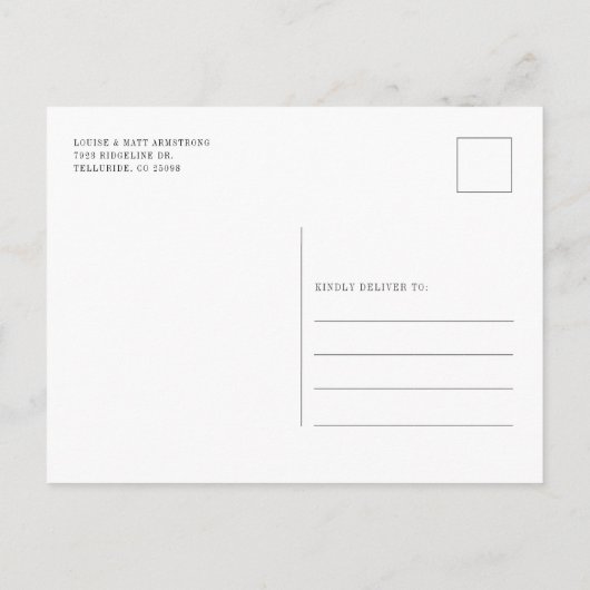 引っ越しましたボホシック新しいアドレス移動 案内ポストカード (裏面)