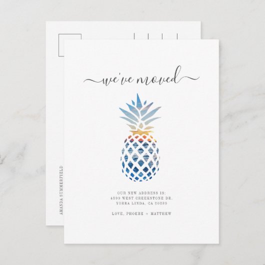 引っ越しましたボホトロピカルフルーツ動水色 案内ポストカード (正面/裏面)