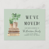引っ越しましたボホプラントセージ緑の移動 案内ポストカード (正面)