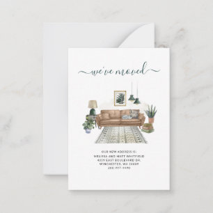 引っ越しましたボホリビングルーム引っ越し案内 ノートカード