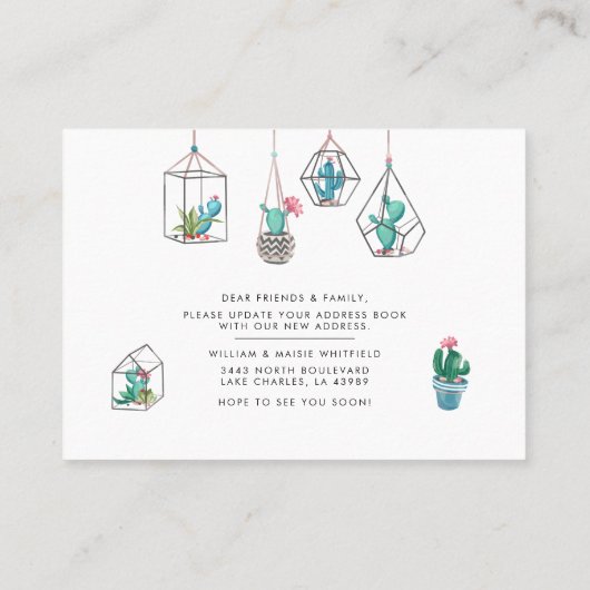 引っ越しましたボホ多肉食住所の変更 名刺 (裏面)