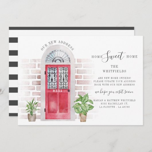 引っ越しましたボーホレッドドア移動 案内状 (正面/裏面)