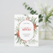 引っ越しましたポインセティアベリーグリーン 案内ポストカード (スタンド正面)