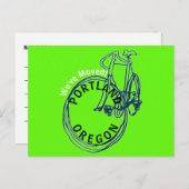 引っ越しましたポートランドオレゴン新しい住所はがき 案内ポストカード (正面/裏面)