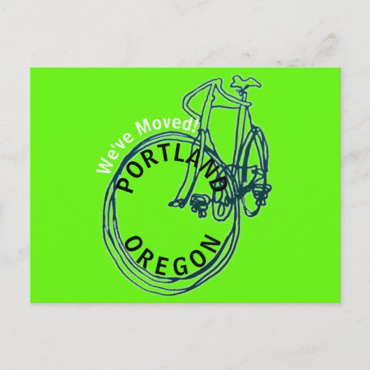 引っ越しましたポートランドオレゴン新しい住所はがき 案内ポストカード (正面)