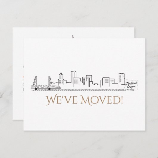 引っ越しましたポートランドシティスカイライン 案内ポストカード (正面/裏面)