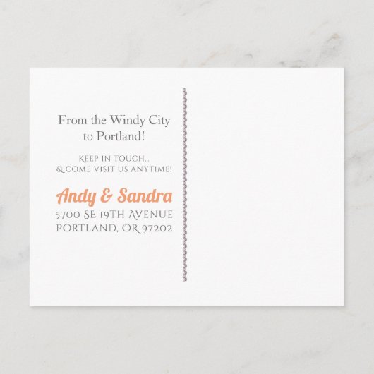 引っ越しましたポートランドシティスカイライン 案内ポストカード (裏面)