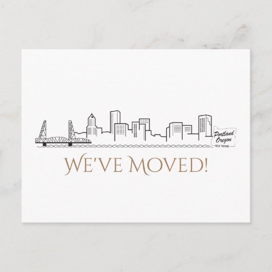 引っ越しましたポートランドシティスカイライン 案内ポストカード (正面)