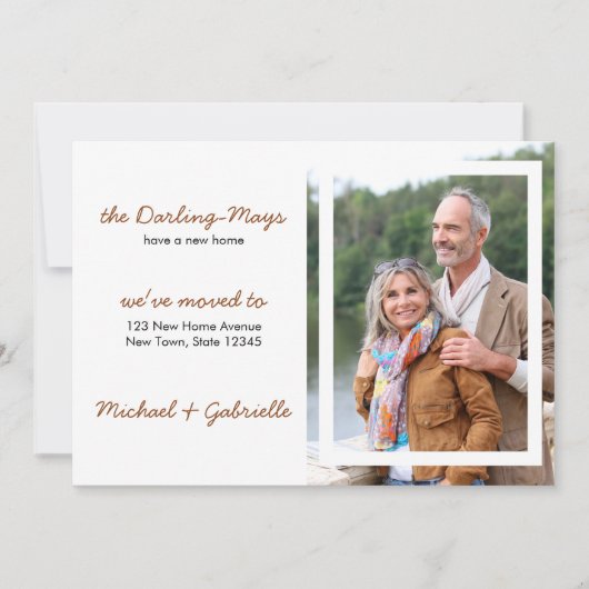 引っ越しましたポートレートの写真モダンの新しいアドレス 案内状 (正面)