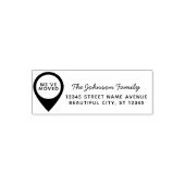 引っ越しましたマップピン移動差出人住所ラベル セルフインキングスタンプ (デザイン)