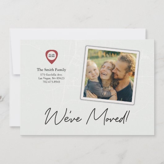 引っ越しましたマップ変更の住所カード (正面)