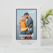 引っ越しましたミニマリストオフセット枠付き写真の移動 案内状 (スタンド正面)