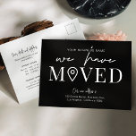 引っ越しましたミニマルオフィスのアドレスの変更<br><div class="desc">このミニマルなWe Have Moved Businessはがきデザインで、お客様、従業員、および配送業者に新しいオフィスの住所を伝える。トレンディーフォント付き白黒デザイン、会社名の宇宙、新しい住所、連絡詳細、開館時間を備えたハガキモダンは、お客様やサプライヤの住所の変更に関してクライアントやサプライヤを更新するための簡単方法である。</div>