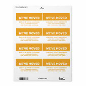 引っ越しましたメルローイエローホワイトの新しいアドレス ラベル (フルシート)