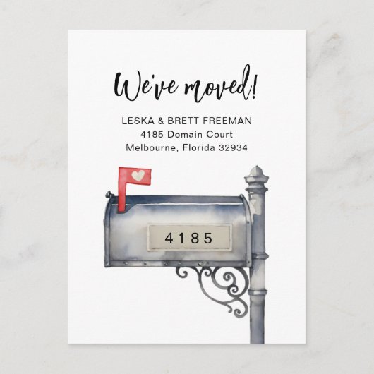 引っ越しましたメールボックスの移動告知 ポストカード (正面)
