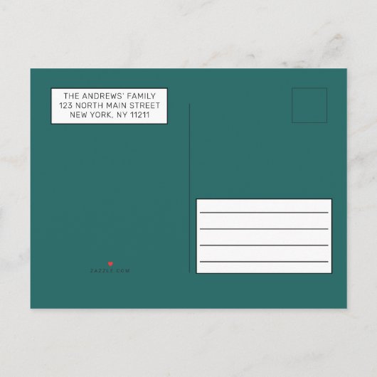 引っ越しましたモダンかわいいサボテン 案内ポストカード (裏面)