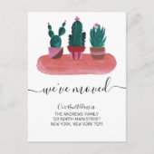 引っ越しましたモダンかわいいサボテン 案内ポストカード (正面)