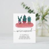 引っ越しましたモダンかわいいサボテン 案内ポストカード (スタンド正面)
