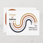引っ越しましたモダンの新しい住所の変更 案内ポストカード (正面/裏面)