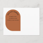 引っ越しましたモダンの新しい住所の変更 案内ポストカード (裏面)