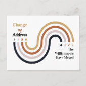 引っ越しましたモダンの新しい住所の変更 案内ポストカード (正面)