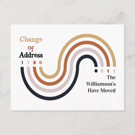 引っ越しましたモダンの新しい住所の変更 案内ポストカード (正面)