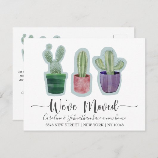 引っ越しましたモダンの発表 案内ポストカード (正面/裏面)