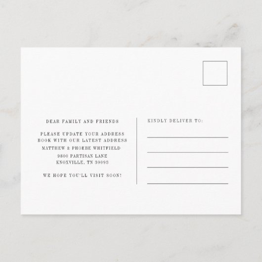 引っ越しましたモダンウォーターコーラーヒマワリ移動 案内ポストカード (裏面)