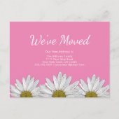 引っ越しましたモダンデイジーニューホームピンク 案内ポストカード (正面)