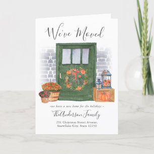 引っ越しましたモダンパンプキンドアホリデームービング 案内状