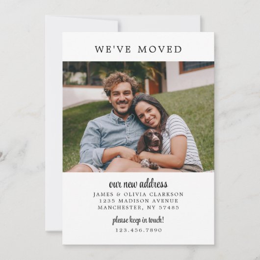 引っ越しましたモダンファミリのアドレス変更 案内状 (正面)