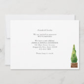 引っ越しましたモダンホワイトフロントドアの植物の移動 案内状 (裏面)