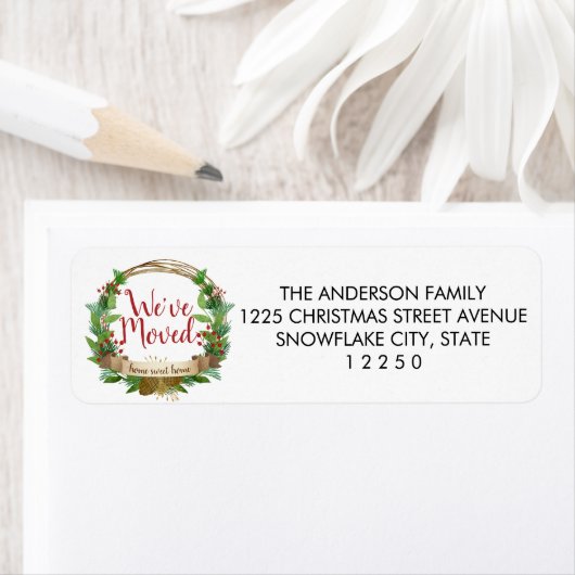 引っ越しましたモダンリースホリデームービング ラベル (インサイチュ)