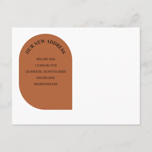 引っ越しましたモダン住所の変更 案内ポストカード (裏面)