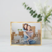 引っ越しましたモダン写真の移動のお知らせの投稿 ポストカード (スタンド正面)