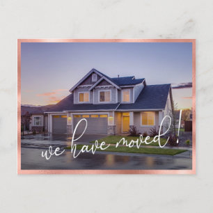 引っ越しましたモダン写真の移動のお知らせ ポストカード
