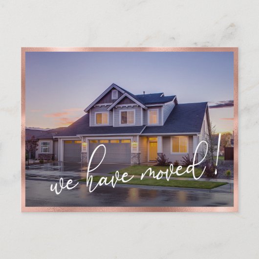 引っ越しましたモダン写真の移動のお知らせ ポストカード (正面)