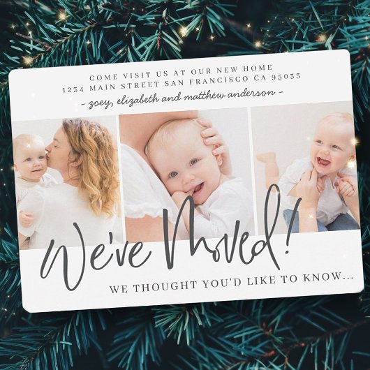 引っ越しましたモダン写真ニューホーム 案内状